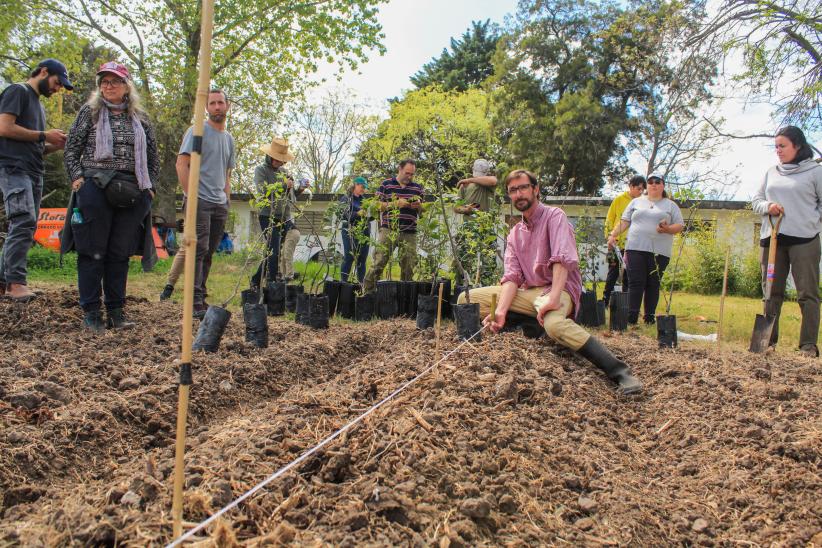 Plantación de frutales ecológicos en el PAGRO