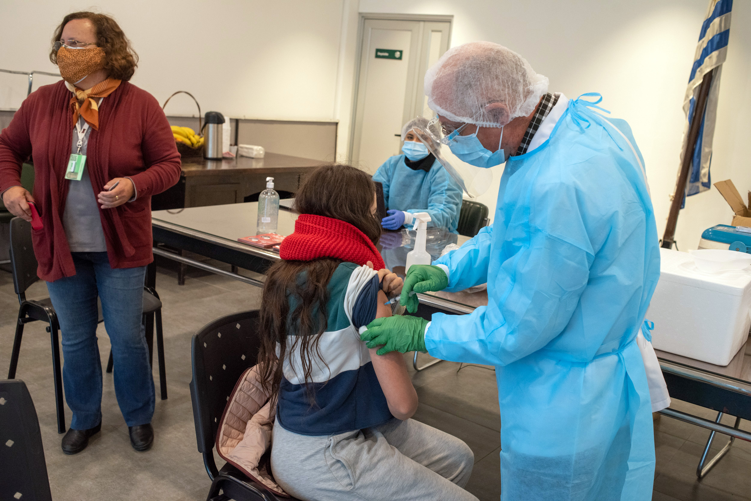 Puesto de vacunación contra la gripe del área de Salud de la Intendencia en la UAM.