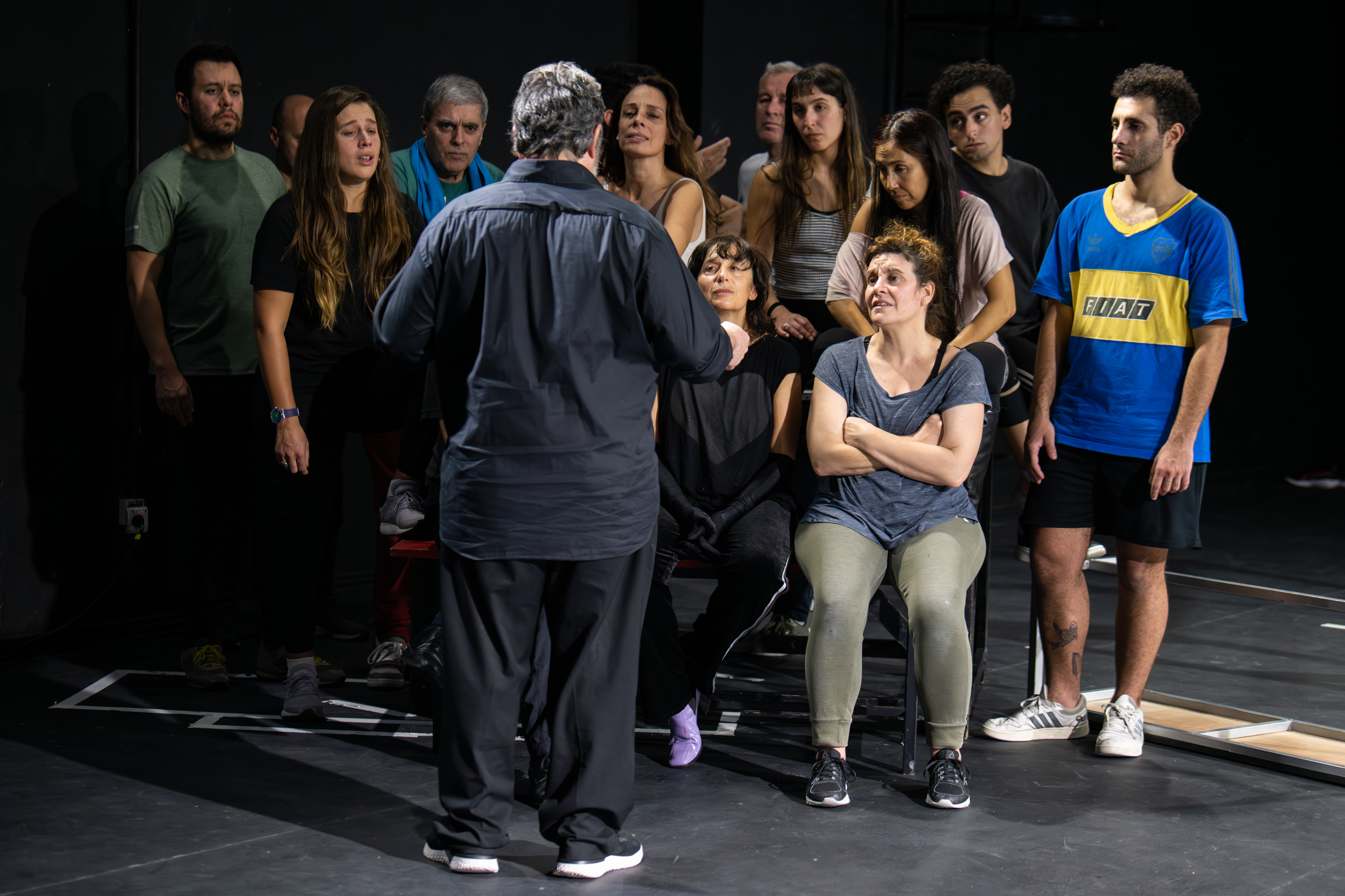 Ensayo de la obra «Edipo Rey» en el teatro Solís