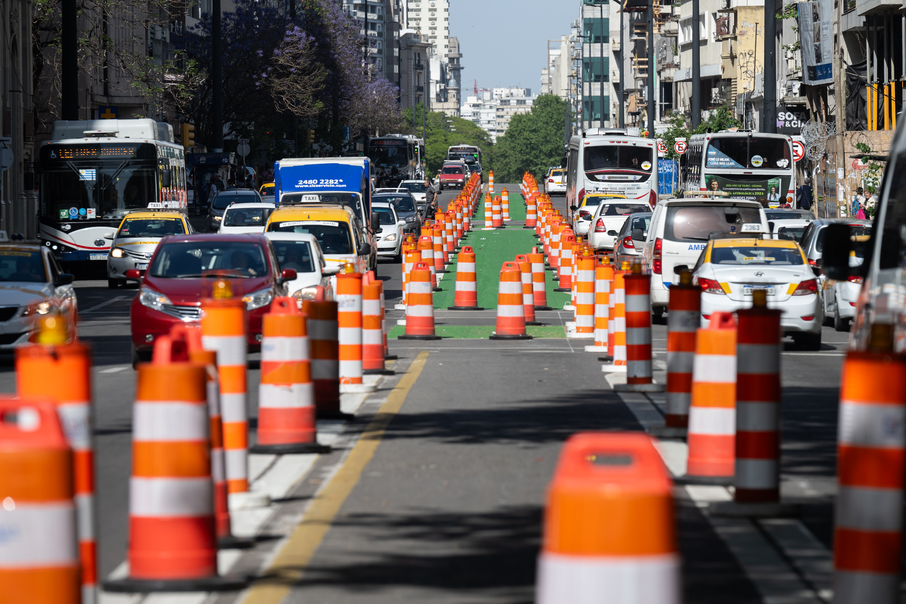 Avance de obras en ciclovía de Avda. 18 de Julio