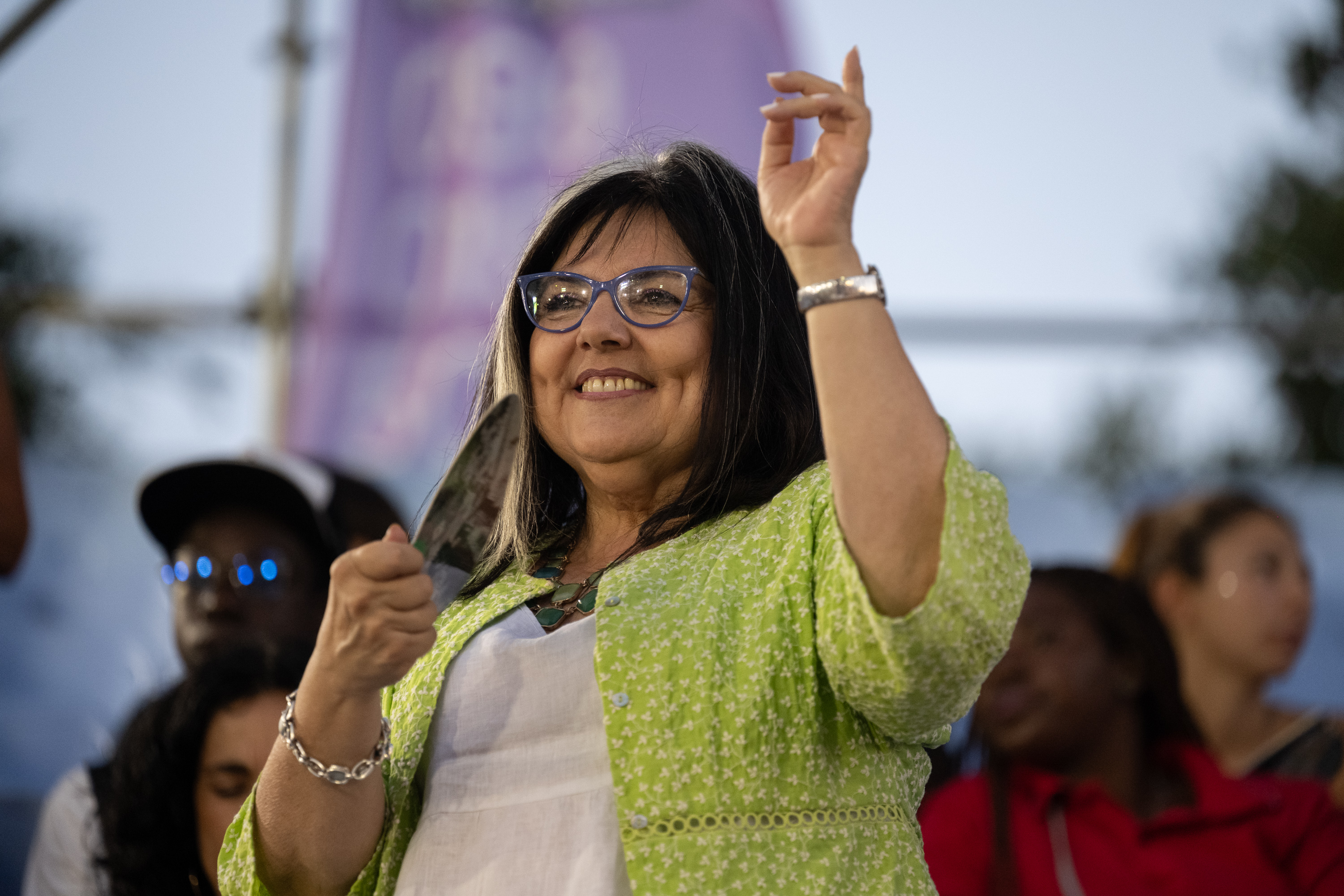 María Inés Obaldía en el desfile de Llamadas