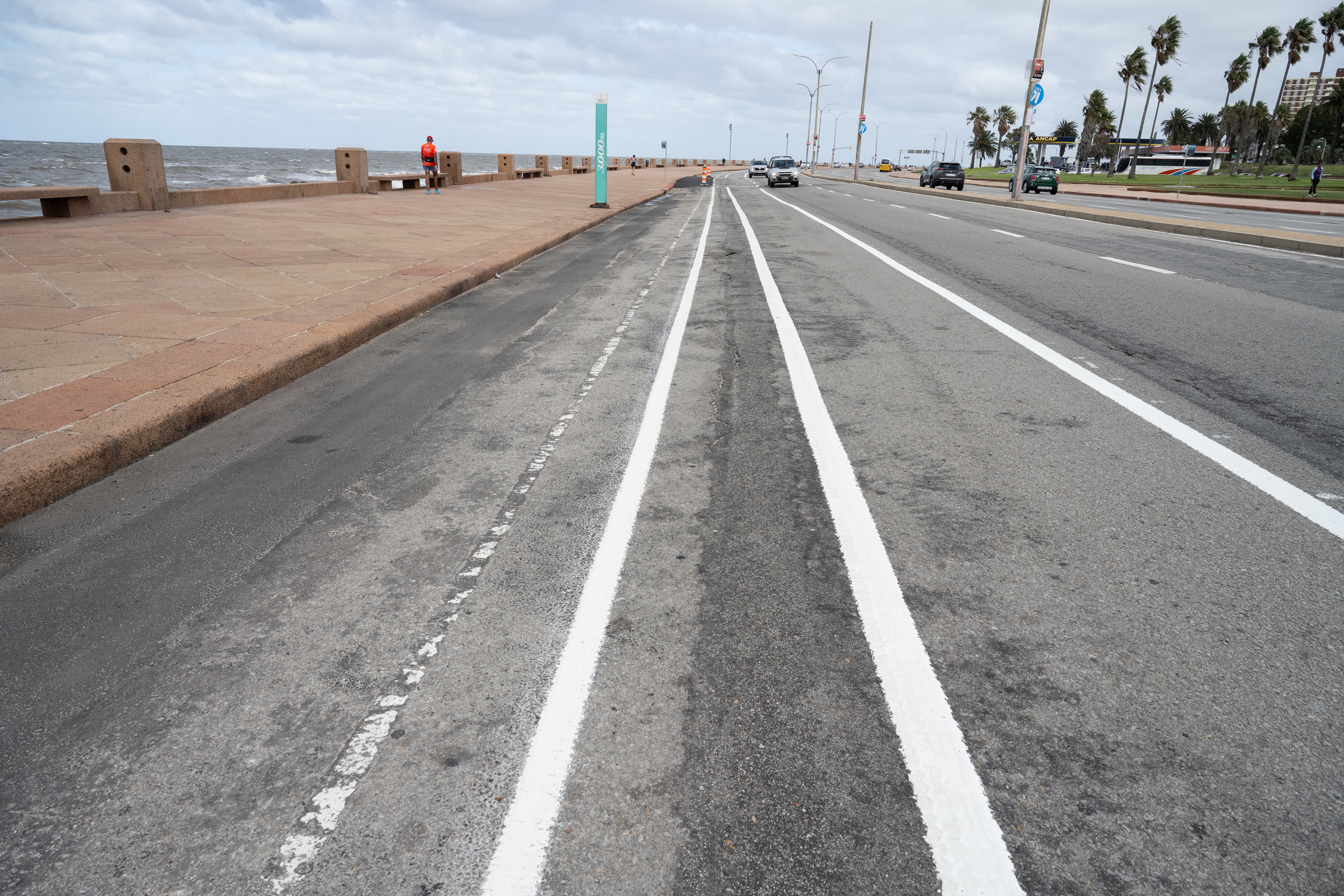 Avance de obras en la ciclovía de la rambla