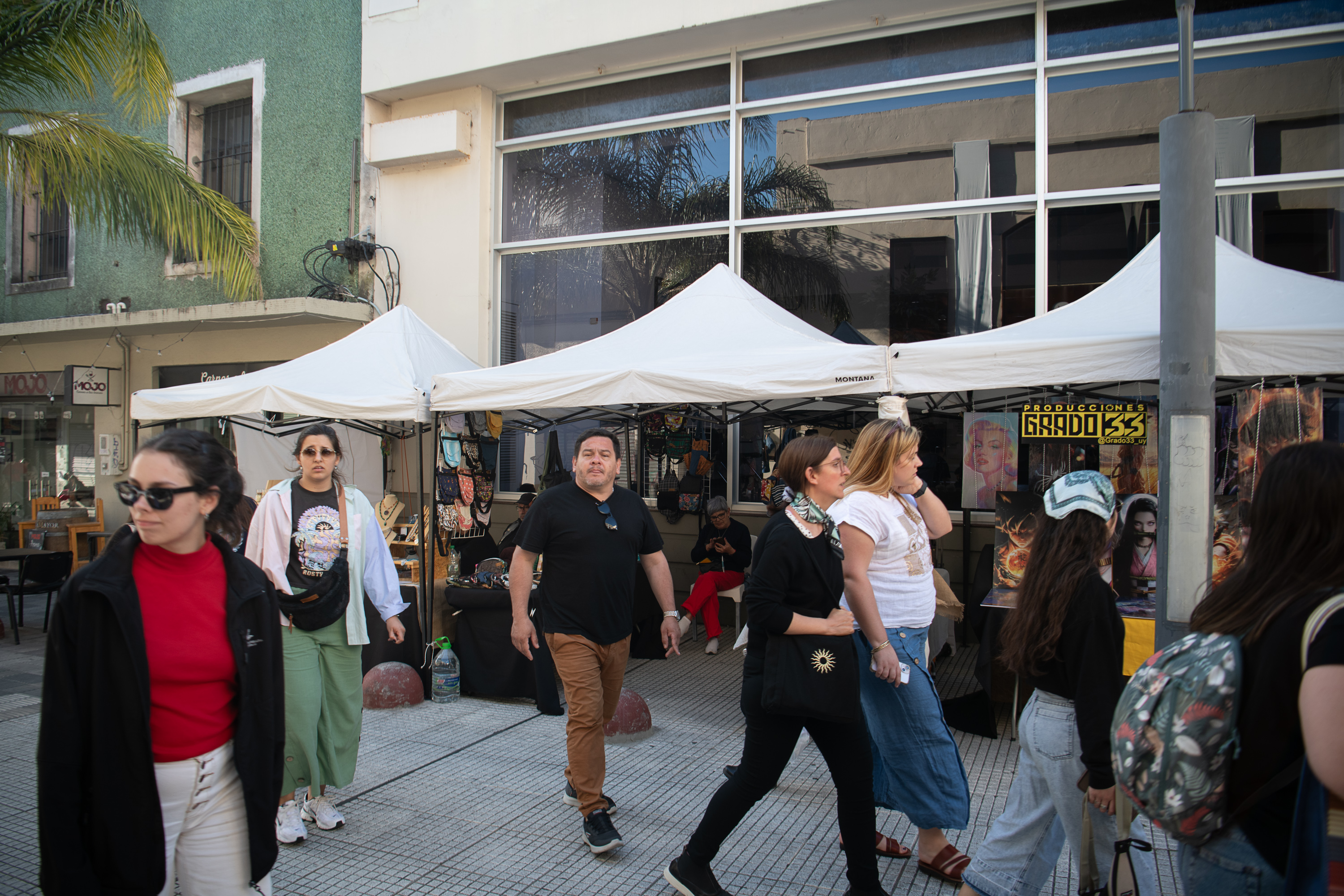 Feria de economía social y solidaria en la peatonal Sarandí