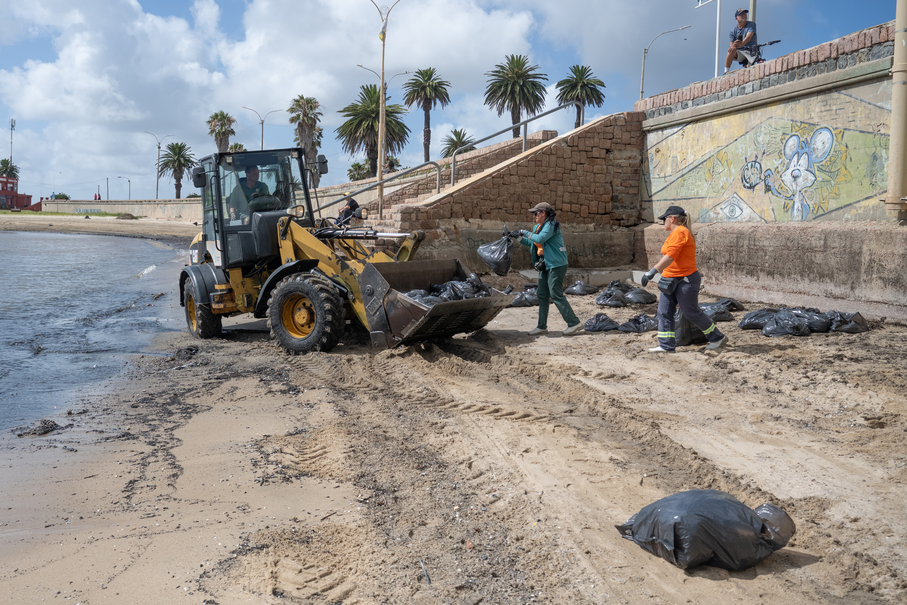 Limpieza en playa pocitos