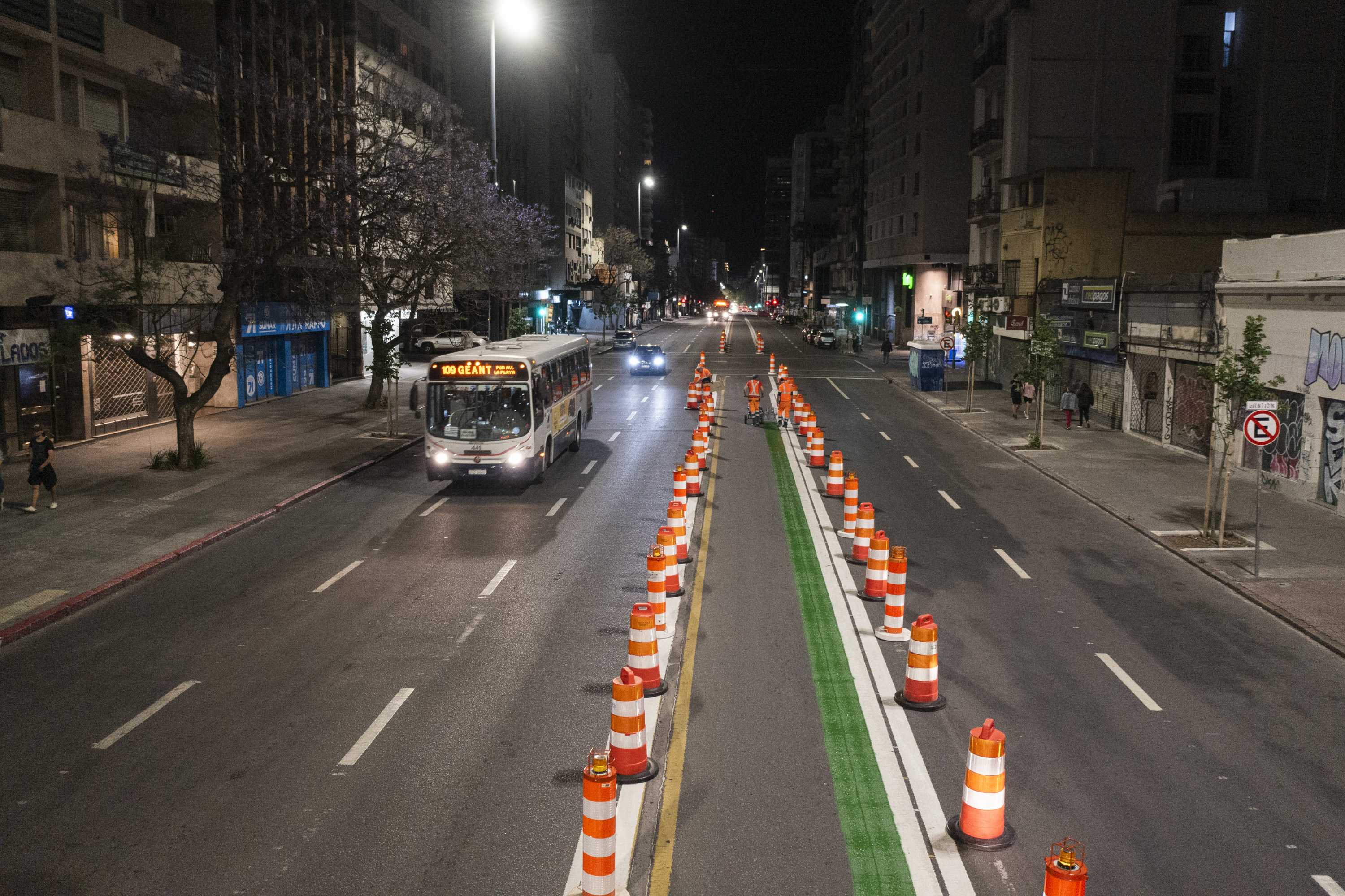 Avance de obras en ciclovía de Avda. 18 de Julio