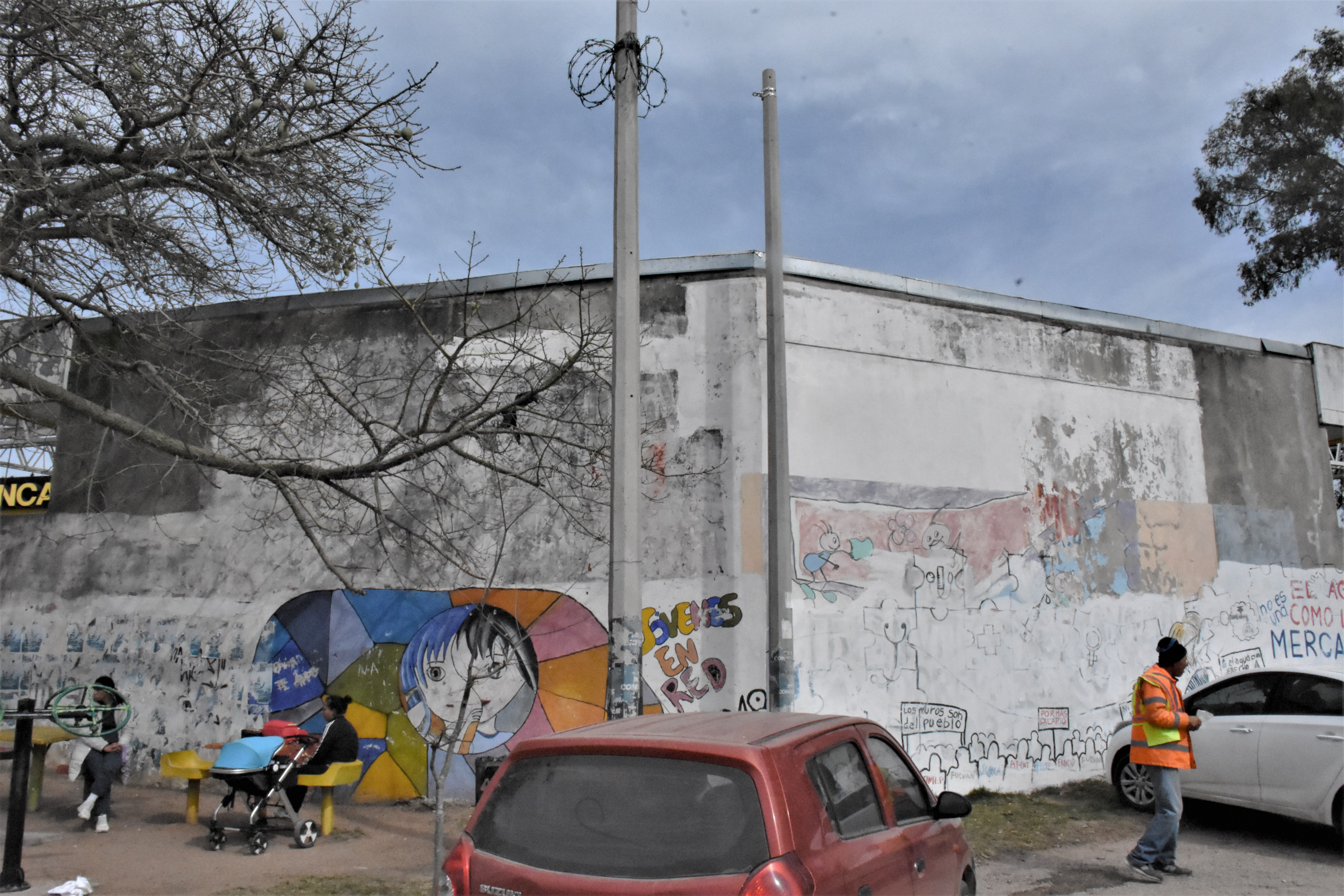 Mural de la policlìnica Punta de Rieles antes de los trabajos de pintura 