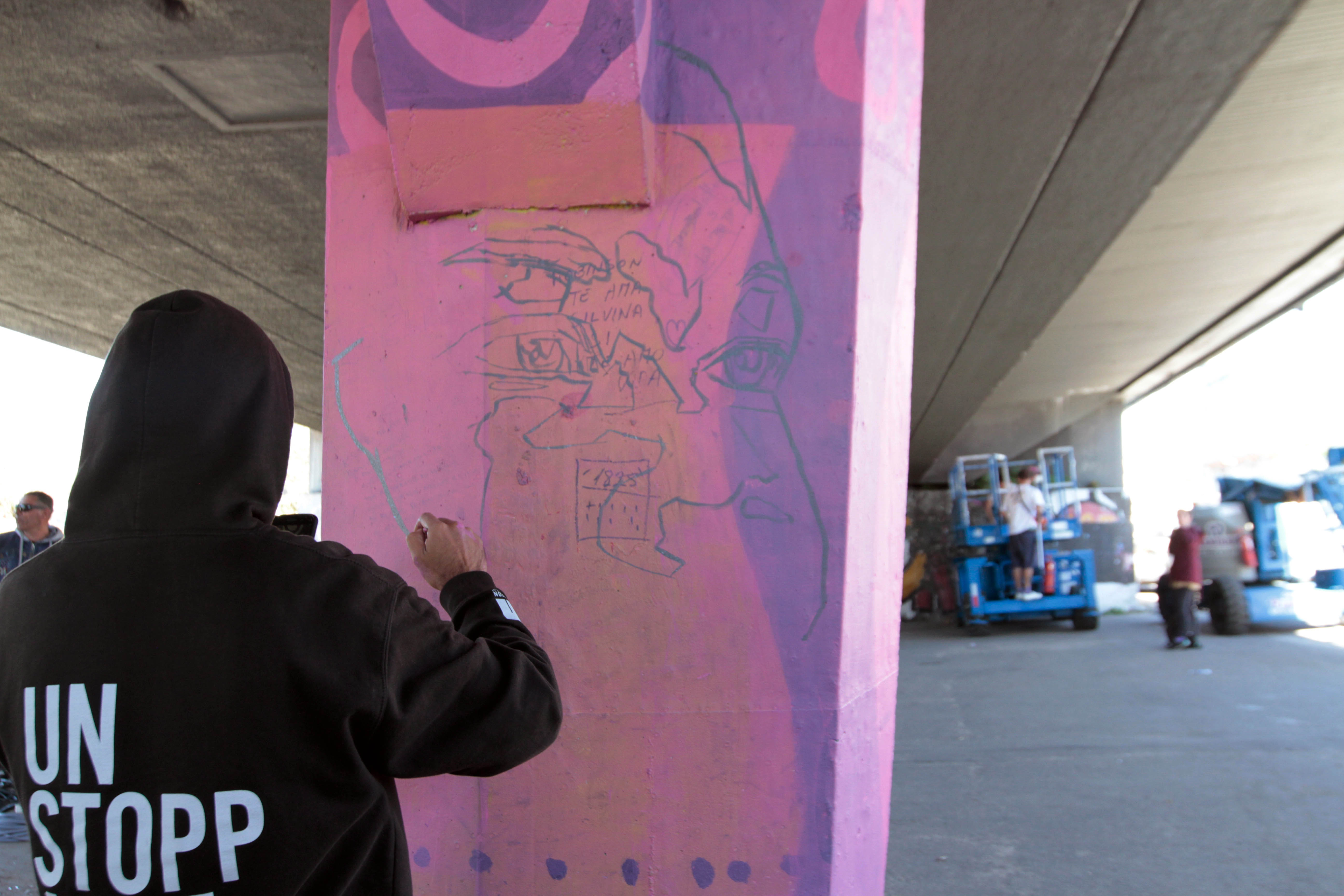 Comienzo de intervención artística en el Viaducto de Paso Molino