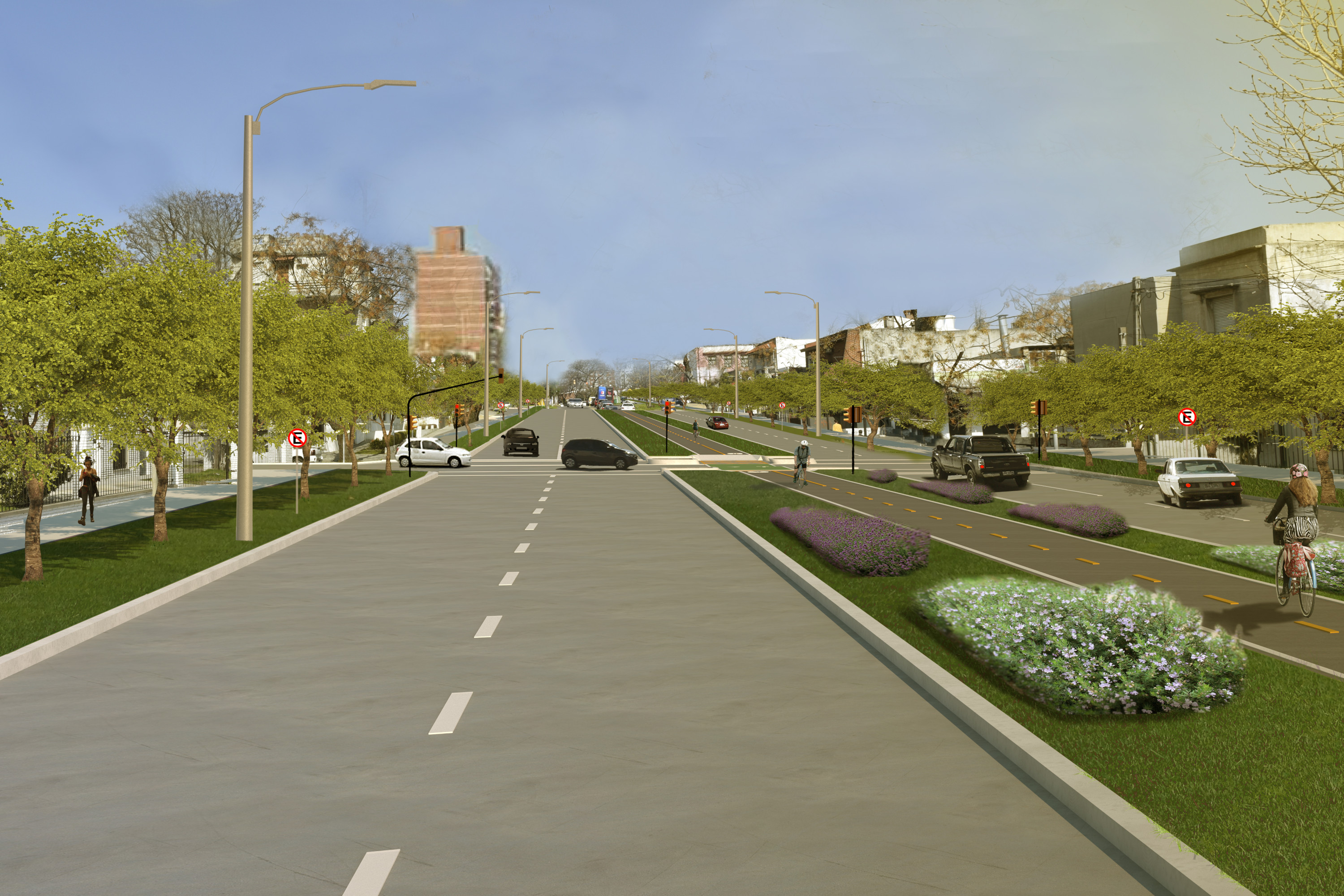 Render de obras en la calle Luis Alberto de Herrera