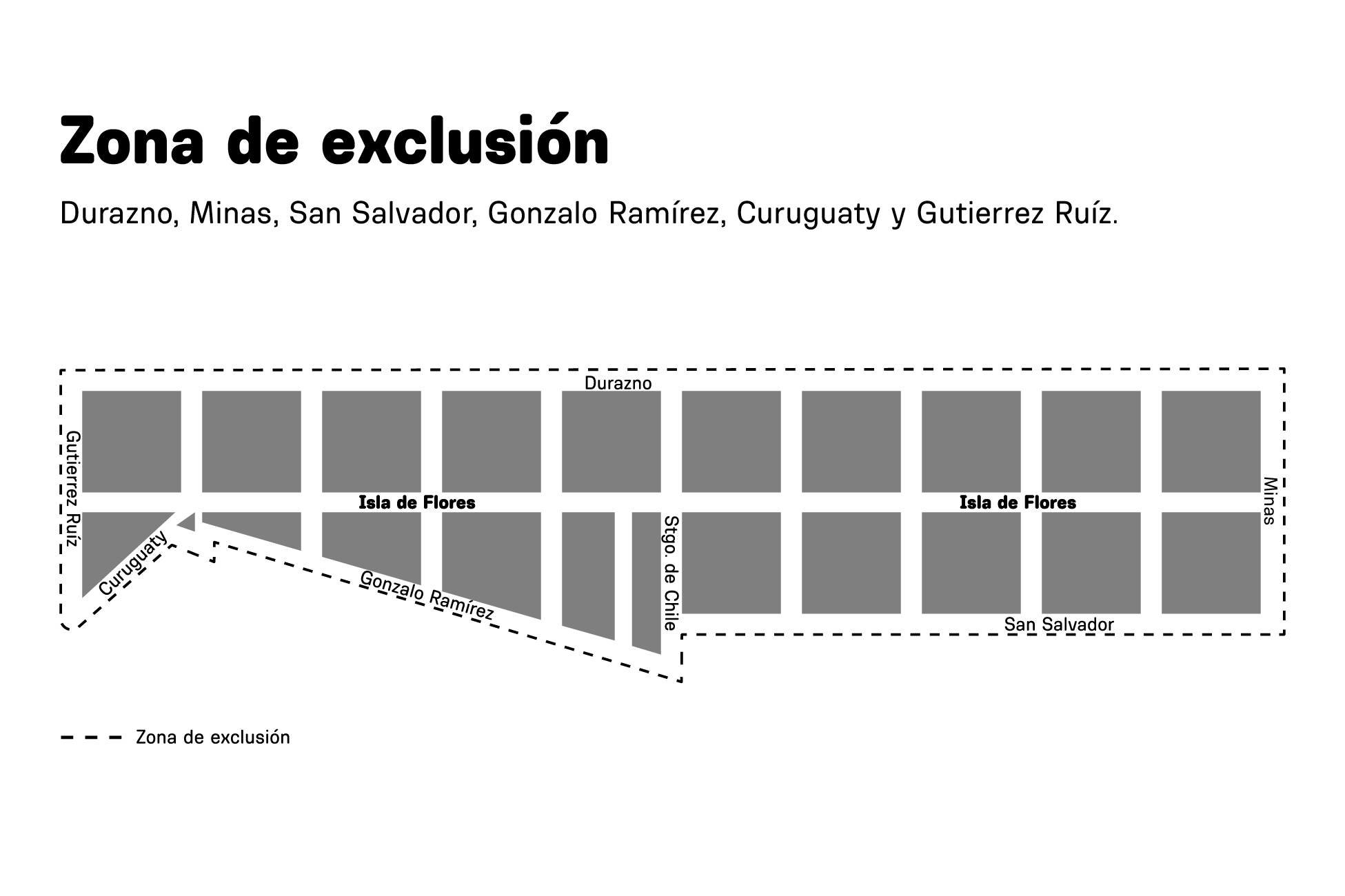 Mapa - Zona de exclusión por Desfile de Llamadas