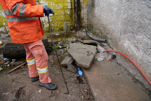 Limpieza de saneamiento por temporal en Montevideo, 17 de mayo de 2022