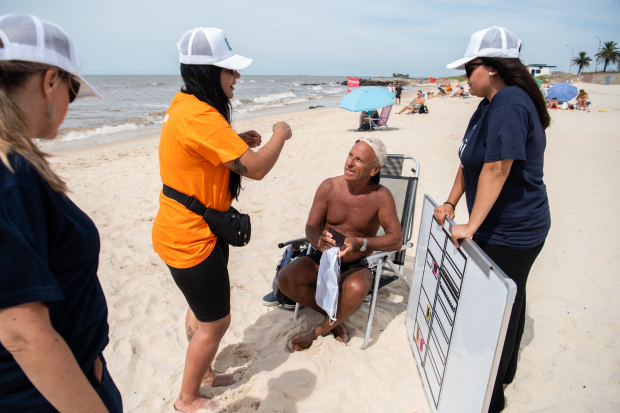 Actividad en la playa Honda en el marco del programa Monteverano Salud,18 de enero de 2023