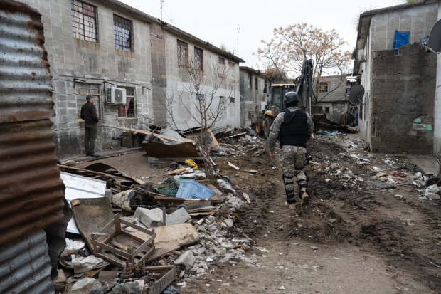 Operativo de limpieza con el Ministerio del Interior en Cerro Norte 