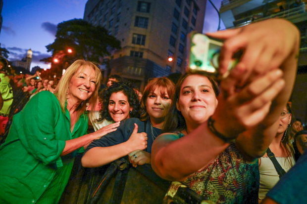 Carolina Cosse en los festejos por los 300 años de Montevideo 