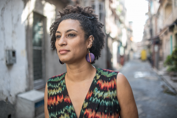 Marielle Franco en complejo de Maré, Rio de Janeiro, Brasil