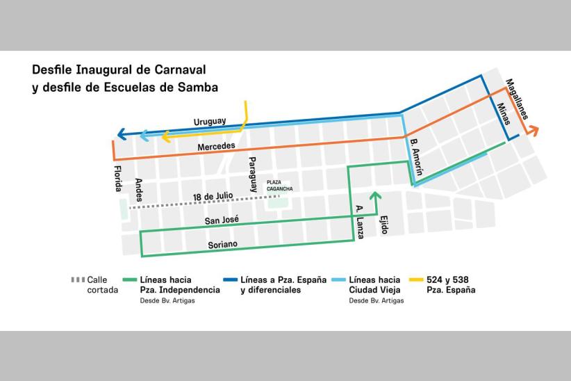 Mapa desfile de carnaval 