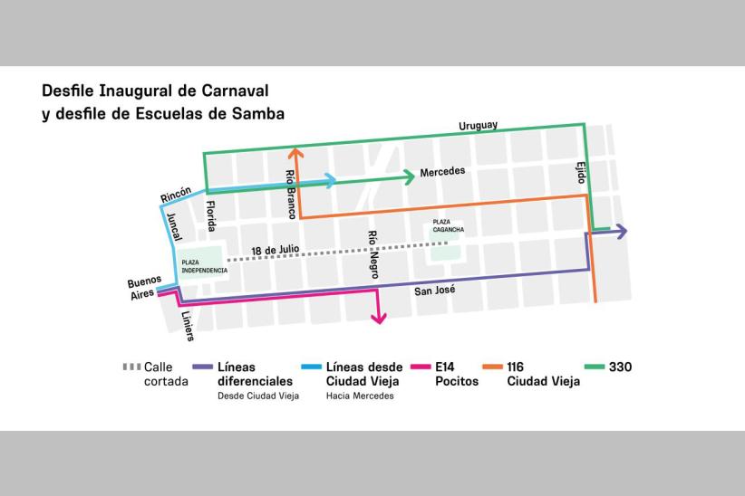 Mapa desfile de carnaval 