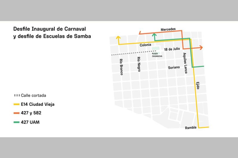 Mapa desfile de carnaval 