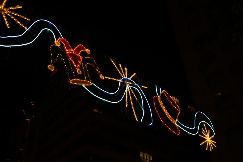 Luces en 18 de Julio por Carnaval