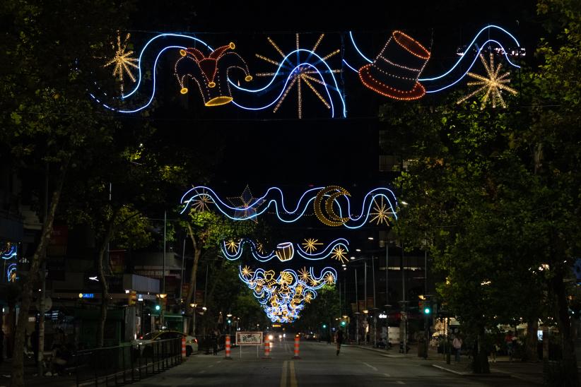 Luces en 18 de Julio por Carnaval