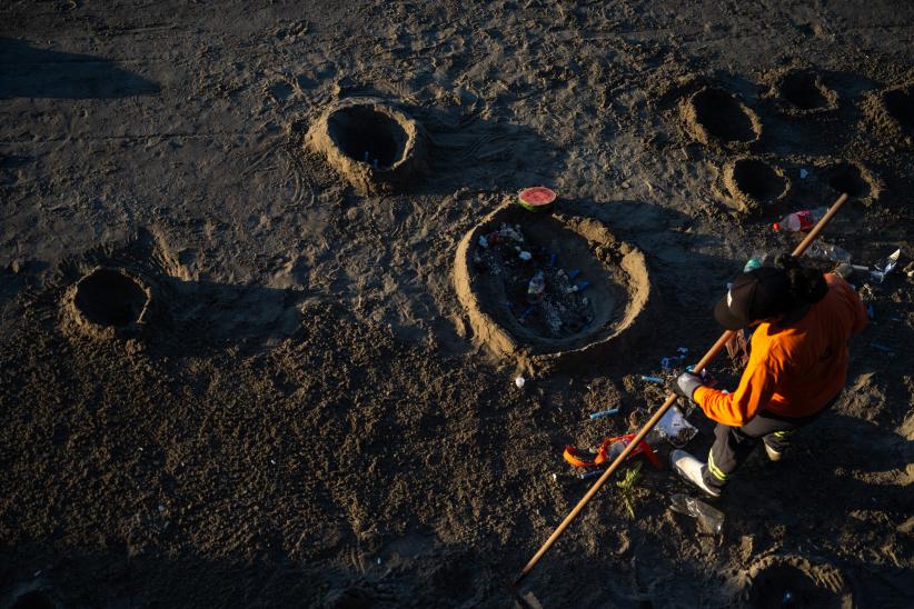 Operativo de limpieza en la playa Ramírez por celebración de I