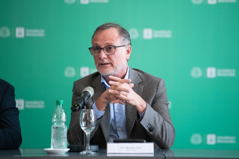 Presidente de Uruguay Innova, Bruno Gili durante el Lanzamiento de la Gerencia de Innovación