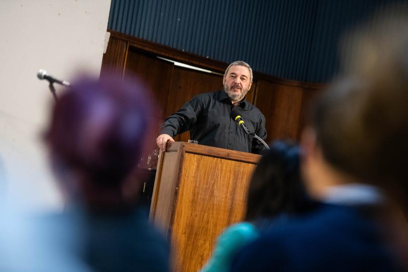 Intendente Mario Bergara, durante la apertura del XXX Festival de Coros de Personas Mayores
