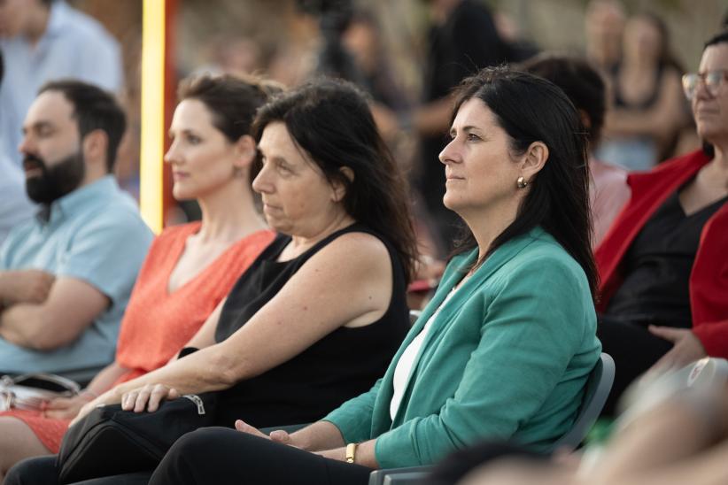 Secretaria general Viviana Repetto, durante la inauguración del parque Mauá