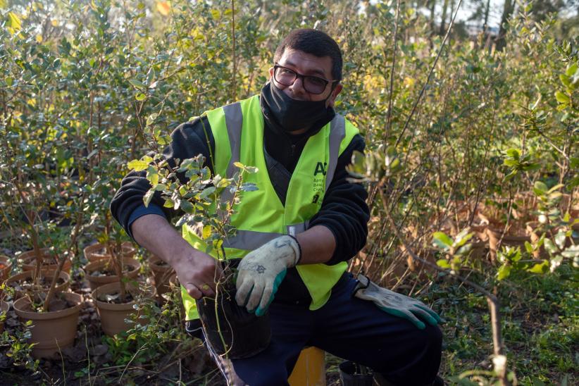 Cuadrilla del Programa ABC Trabajo en el Vivero Municipal Toledo Chico