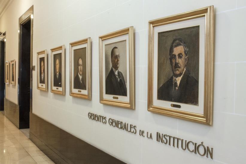 Casa Central del Banco de la República Oriental del Uruguay. Corredores, Cerrito 351. Ciudad Vieja, Montevideo, 2020