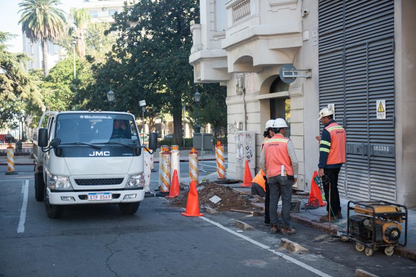 Obras en la calle Rincòn en el marco del programa Late Ciudad Vieja