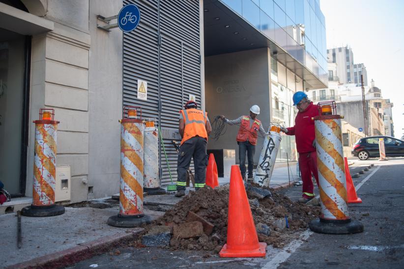 Obras en la calle Rincòn en el marco del programa Late Ciudad Vieja