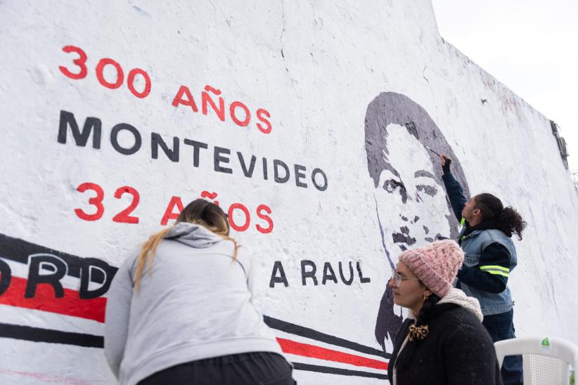 Pintada de mural de discapacidad en el marco de los 300 años de Montevideo , 14 de julio de 2023