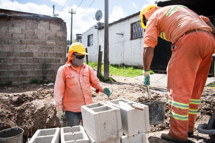 Avance de obras viales en barrio Marconi por Plan ABC