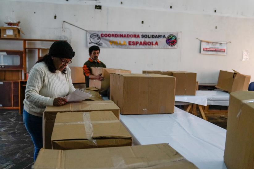 Entrega de abrigos a ollas populares en el Galpón de Corrales , 26 de julio de 2022