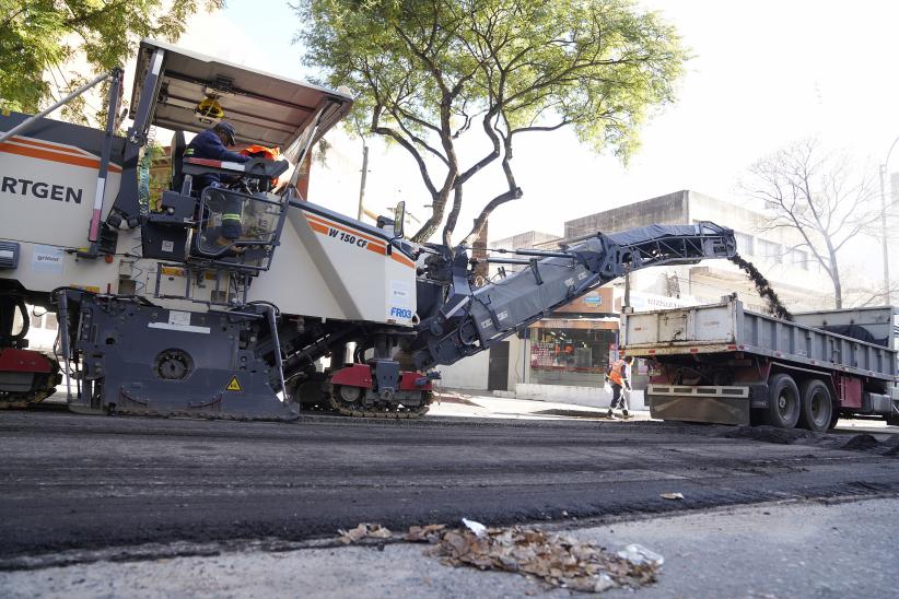 Recapado asfáltico en la avenida 21 de setiembre