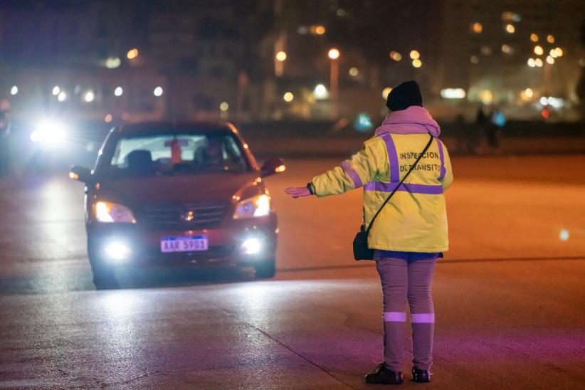 Operativo de Movilidad en la rambla de Montevideo