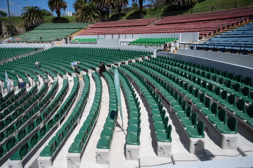 Intendenta Carolina Cosse visita obras en el Teatro de Verano, 27 de setiembre de 2023 