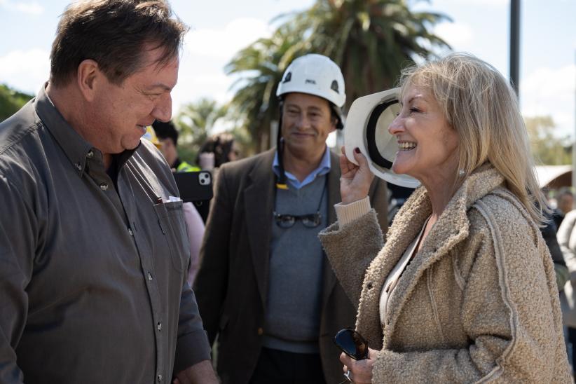 Intendenta Carolina Cosse visita obras en el Teatro de Verano, 27 de setiembre de 2023 