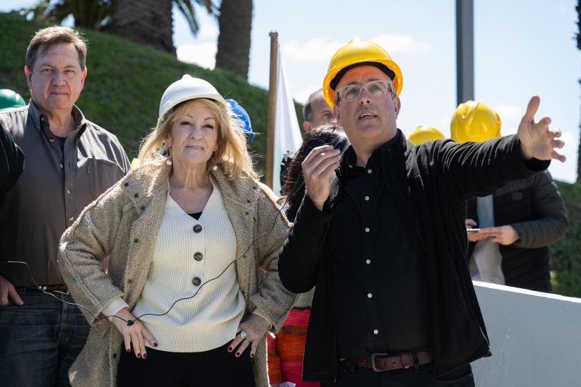 Intendenta Carolina Cosse visita obras en el Teatro de Verano, 27 de setiembre de 2023 