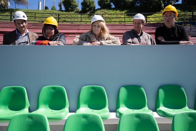 Intendenta Carolina Cosse visita obras en el Teatro de Verano, 27 de setiembre de 2023 