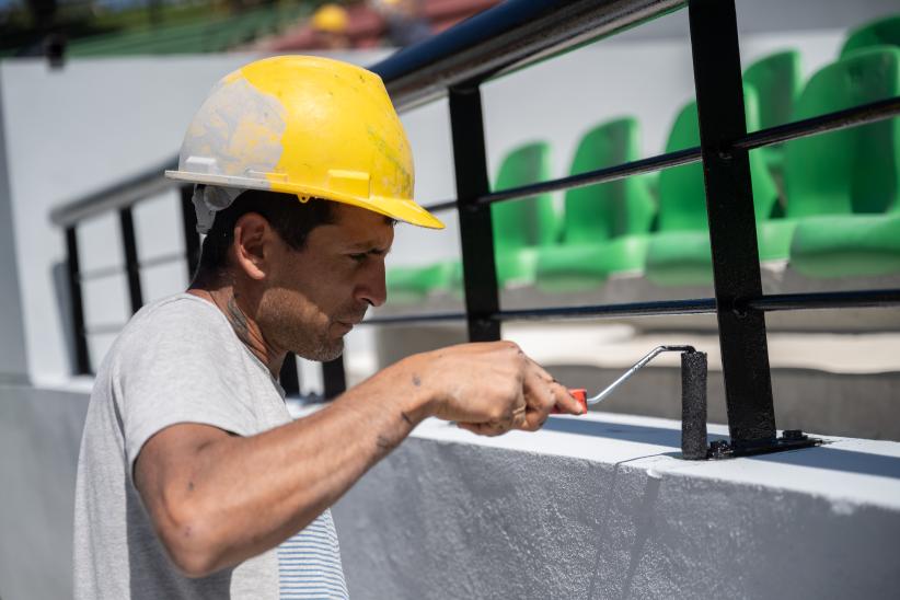 Intendenta Carolina Cosse visita obras en el Teatro de Verano, 27 de setiembre de 2023 