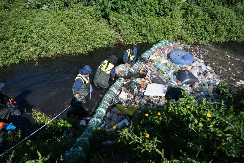 Limpieza de biobardas en el barrio Bajo Valencia