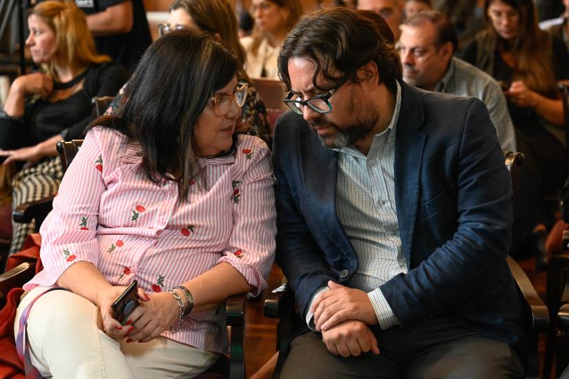 Mauricio Zunino y María Inés Obaldía ,en el  lanzamiento de la Semana Criolla en la Rural del Prado 