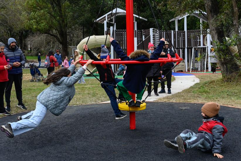 Inauguración de obras en el parque Rivera.