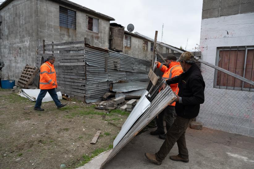 Operativo de limpieza con el Ministerio del Interior en Cerro Norte 