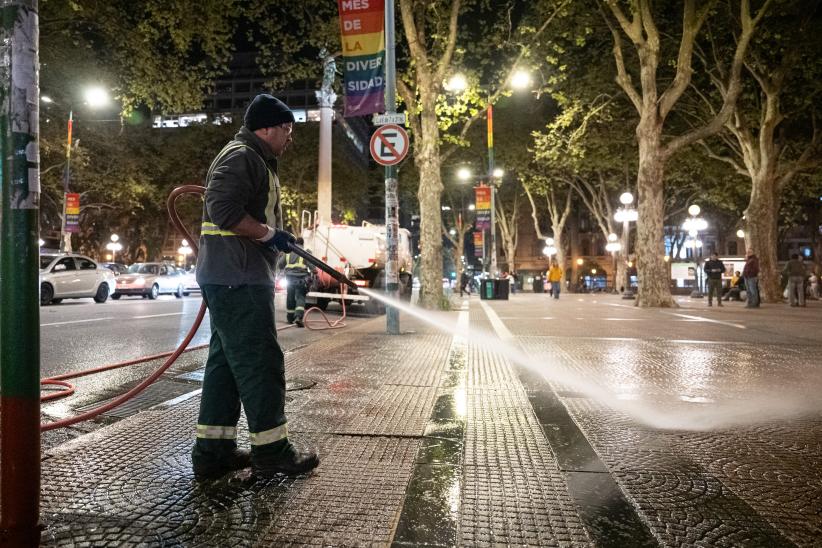 Operativo de limpieza por Marcha de la diversidad