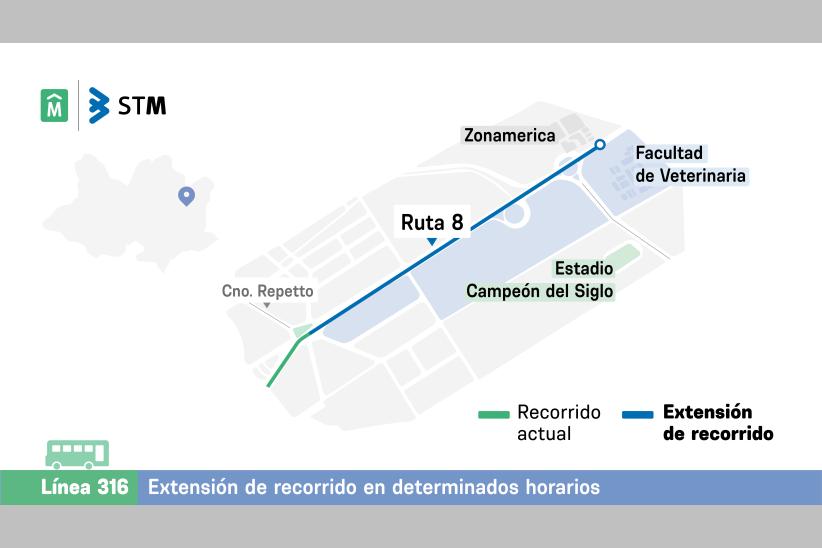 Extensión de recorrido línea de ómnibus 316 