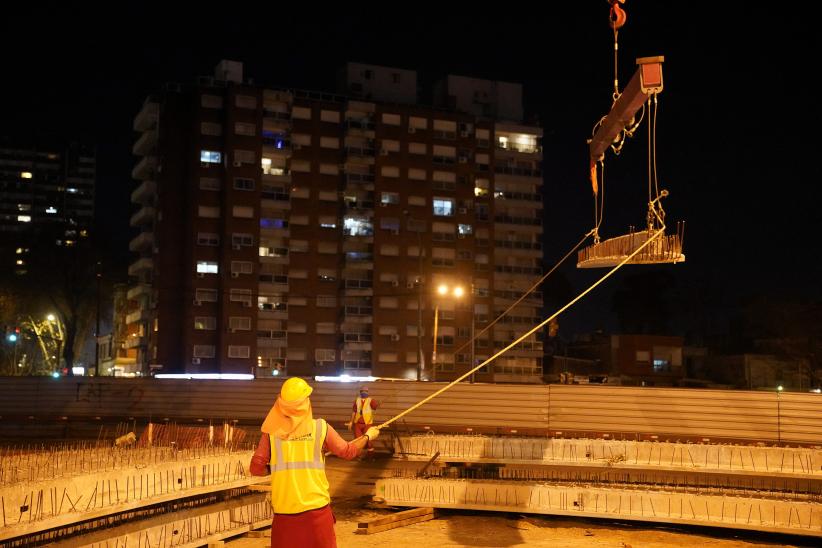 Obras para la construcción del túnel de Avenida Italia