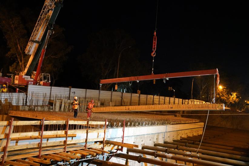 Obras para la construcción del túnel de Avenida Italia