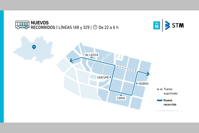 Nuevo recorrido Líneas 148 y 329